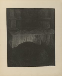 Ilustracja zaczerpnięta z książki Svartedauen autorstwa Kittelsena, Th. i opublikowane przez L.E. Tvedte (nr 1901) autorstwa Theodor Kittelsen