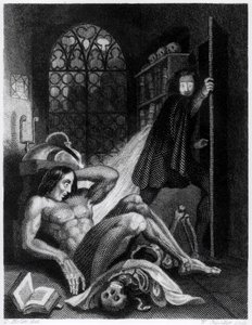 Ilustracja z „Frankensteina” Mary Shelley (1797-1851)