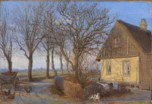 Przed domem. Maglebyllille autorstwa Theodor Philipsen