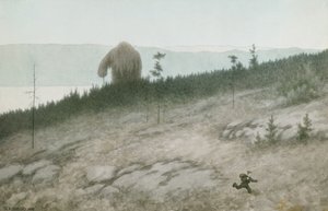 Ash chłopiec i troll autorstwa Theodor Kittelsen