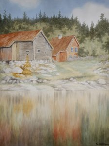 Od Gopledal w Farris (akwarela na papierze) autorstwa Theodor Kittelsen
