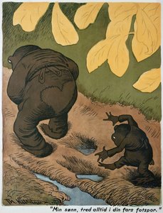 W śladach ojca (akwarela i długopis) autorstwa Theodor Kittelsen
