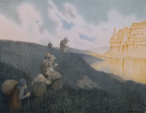 W drodze na ucztę w zamku Trolli autorstwa Theodor Kittelsen