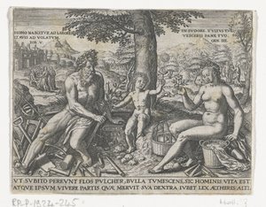 Bellenblazend jongetje Emblematy Szlachty i Powszechnej Wiedzy.../ Stam und Wapenbuchlein... (tytuł serii) autorstwa Theodor de Bry (attributed to)