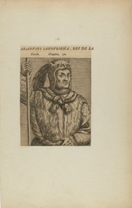 Araovsti Satovriona, król L/Florydy. Rozdział. 150 (z książki Les Vrais Pourtraits et Vies des Hommes Illustres) autorstwa Theodor de Bry