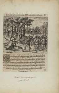 Columbus Supplicium ab Hispanis Seditiosis Sumit. X. (z książki Americae, część czwarta) autorstwa Theodor de Bry