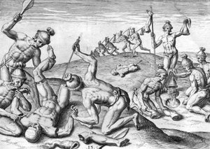 Okrucieństwa Indian Potanos autorstwa Theodor de Bry