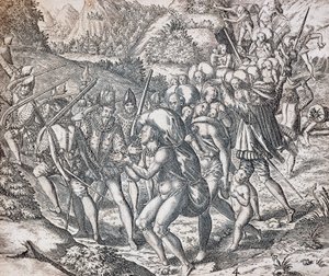 Tubylcy wsiadani na statki do niewoli w Sewilli, grawerowane przez Theodora de Bry (1528-1598), Antyle