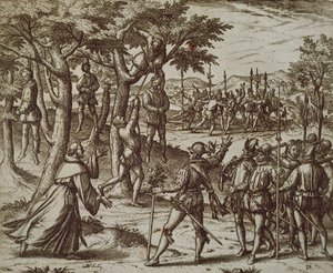 Wyrok na powieszenie niektórych mężczyzn Krzysztofa Kolumba w Nowym Świecie, Theodore de Bry