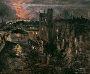 Paryż nocą z Wieżą Eiffla autorstwa Theodor von Hormann