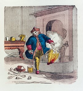 Wizyta św. Mikołaja, kolorowa lito z lat 40. XIX wieku autorstwa Theodore C. Boyd