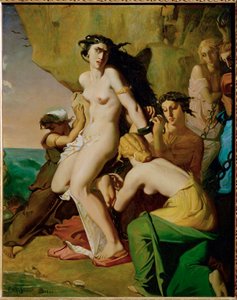 Andromede attachee au rocher par les Nereides - Andromeda przykuta do skały przez syreny ... autorstwa Théodore Chassériau