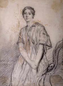 Portret Alice Ozy (Julie, Justine Pilloy), aktorki (1820-1893) autorstwa Théodore Chassériau