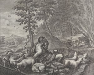 Jakub pilnujący stada Labana, 1613-24. autorstwa Theodore Cruger