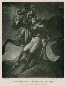 Ranny kirasjer opuszczający pole. autorstwa Theodore Gericault