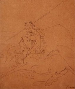 Arab trzymający głowę umierającego konia autorstwa Theodore Gericault