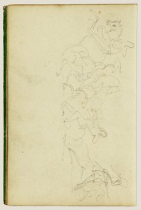 Potyczka kawalerii z udziałem czterech jeźdźców autorstwa Theodore Gericault