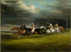 Wyścigi konne (derby 1821 w Epsom autorstwa Theodore Gericault