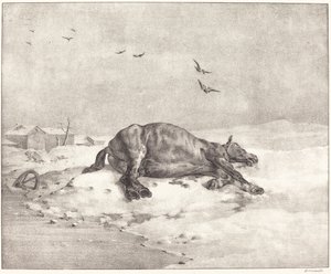 Martwy koń autorstwa Theodore Gericault