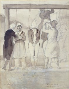 Egzekucja w Londynie (The Punishment) (wc i ołówek na papierze) autorstwa Theodore Gericault