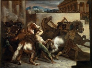 Darmowe wyścigi konne w Rzymie - olej na płótnie autorstwa Theodore Gericault