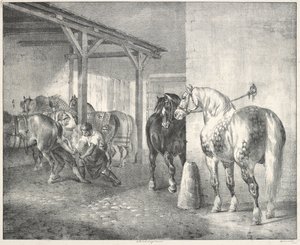 Hangar kowala (Warsztat kowalski) autorstwa Theodore Gericault