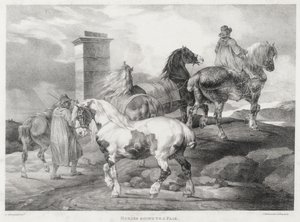 Konie w drodze na jarmark autorstwa Theodore Gericault