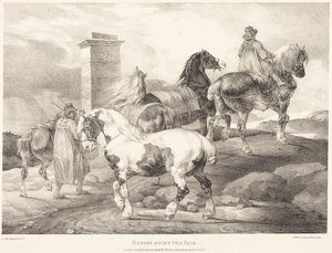 Konie w drodze na jarmark autorstwa Theodore Gericault