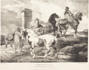 Konie w drodze na jarmark autorstwa Theodore Gericault
