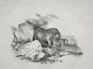 Klacz i jej źrebię. autorstwa Theodore Gericault