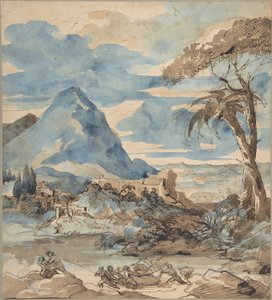 Krajobraz z rybakami autorstwa Theodore Gericault