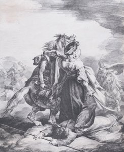 Mameluck w obronie rannego trębacza, 1818. autorstwa Theodore Gericault