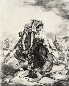 Mameluk broniący rannego trębacza autorstwa Theodore Gericault