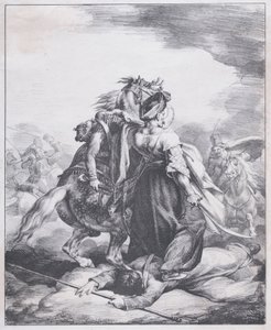 Mameluk broniący rannego trębacza autorstwa Theodore Gericault
