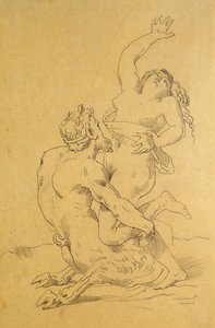 Nimfa i Satyr autorstwa Theodore Gericault