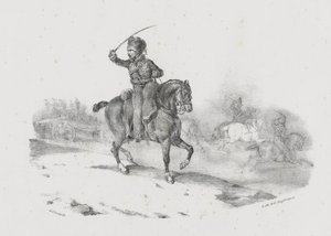Oficer artylerii dowodzący szarżą (An Artillery Officer Commanding the Charge) autorstwa Theodore Gericault