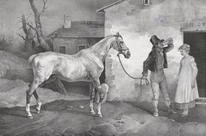 Stary koń przy drzwiach do gospody, 1822. autorstwa Theodore Gericault