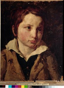 Portret młodego chłopca, prawdopodobnie Olivier Bro - olej na płótnie autorstwa Theodore Gericault