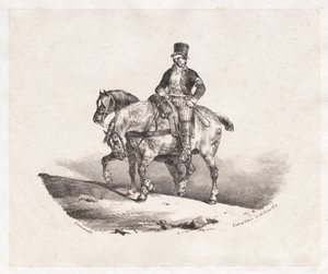 Listonosz lub dwa zaprzęgnięte konie autorstwa Theodore Gericault