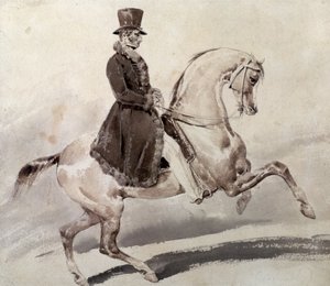 Jeździec w płaszczu obszytym futrem autorstwa Theodore Gericault