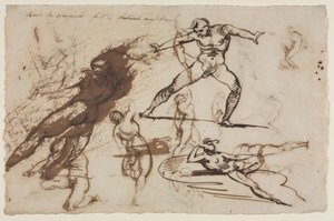 Arkusz szkiców (recto) Arkusz szkiców (verso) autorstwa Theodore Gericault