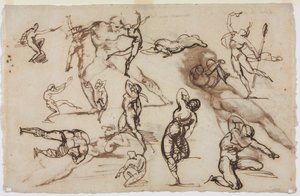 Arkusz szkiców (verso) autorstwa Theodore Gericault