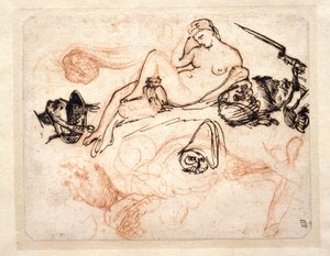 Arkusz studiów z „Nocą” Michała Anioła, grenadierem i innymi szkicami autorstwa Theodore Gericault