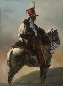 Studium według „Trębacza huzarów”, ok. 1815?-27 autorstwa Theodore Gericault