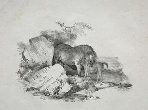 Klacz i jej źrebak autorstwa Theodore Gericault
