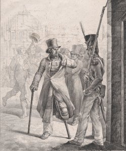 Strażnik szwajcarski w Luwrze, 1819. autorstwa Theodore Gericault