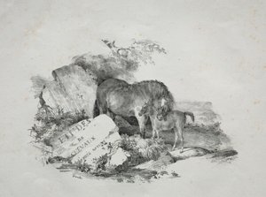 Klacz i jej źrebię autorstwa Theodore Gericault