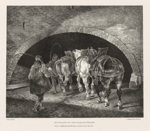 Różne przedmioty zaczerpnięte z życia i na kamieniu: Wejście do Adelphi Wharf, 1821. autorstwa Theodore Gericault