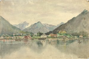 Sitka z Wysp, Ukazująca Zamek Rosyjski, 1888. autorstwa Theodore J. Richardson