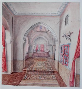 Mauretańskie wnętrze, Algier (akwarela na papierze)